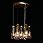 Люстра с 7-ю прозрачными плафонами из стекла в форме капли Lucid Rain  варинант исполнения - 3 | Loft Concept в Костроме