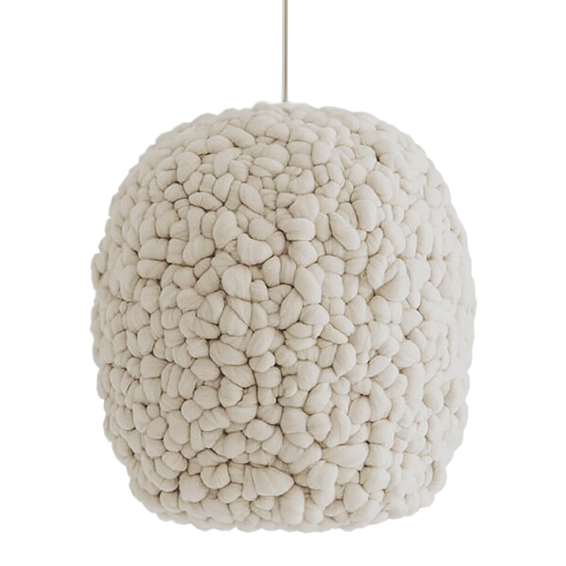 Светильник вязаный из шерсти Wool Lamp Cloud Бежевый Светильник вязаный из шерсти Wool Lamp Cloud Бежевый в Костроме | Loft Concept
