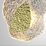 Бра с рельефным волнообразным стеклянным плафоном и вставкой из мрамора Liquid Stone варинант исполнения - 5 | Loft Concept в Костроме