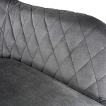 Стул с мягкой серой обивкой из велюра и подъемно-поворотным механизмом на черных колесиках Harper Gray варинант исполнения - 3 | Loft Concept в Костроме