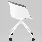 Офисное кресло из пластика с мягким сиденьем Eggshell Grey варинант исполнения - 4 | Loft Concept в Костроме