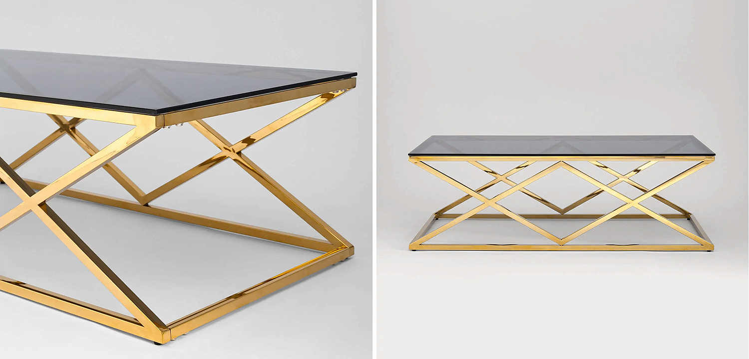 Столик кофейный Geometry Rhombus Gold Столик кофейный Geometry Rhombus Gold - Loft-Concept в Костроме