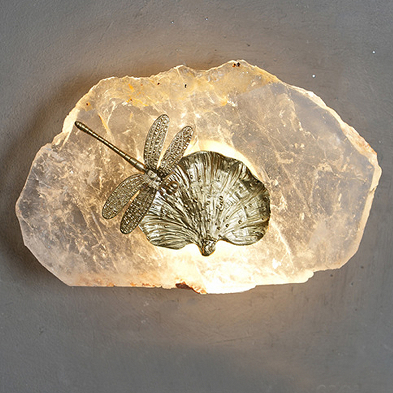 Бра Декоративный лист с стрекозой Glacial Fragment Медь Прозрачный Бра Декоративный лист с стрекозой Glacial Fragment Медь Прозрачный в Костроме | Loft Concept