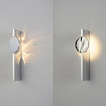 Бра с круглым зеркальным диском на прямоугольном соновании Reflection Circle Glow варинант исполнения - 3 | Loft Concept в Костроме