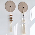 Аксессуар на стену диск с деревянными бусинами Wall Decor Thread Disc  варинант исполнения - 1 | Loft Concept в Костроме