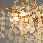 Люстра подвесная золотого цвета с декоративными ветвями и прозрачными рельефными подвесками FAIRYTREE Light варинант исполнения - 5 | Loft Concept в Костроме