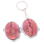 Зеркало брелок складное двухстороннее из натурального камня Родонит Stone Mirrors варинант исполнения - 3 | Loft Concept в Костроме