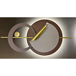 Бра круглое светодиодное в матовых оттенках коричневого и золотого цвета Kosmikos варинант исполнения - 1 | Loft Concept в Костроме