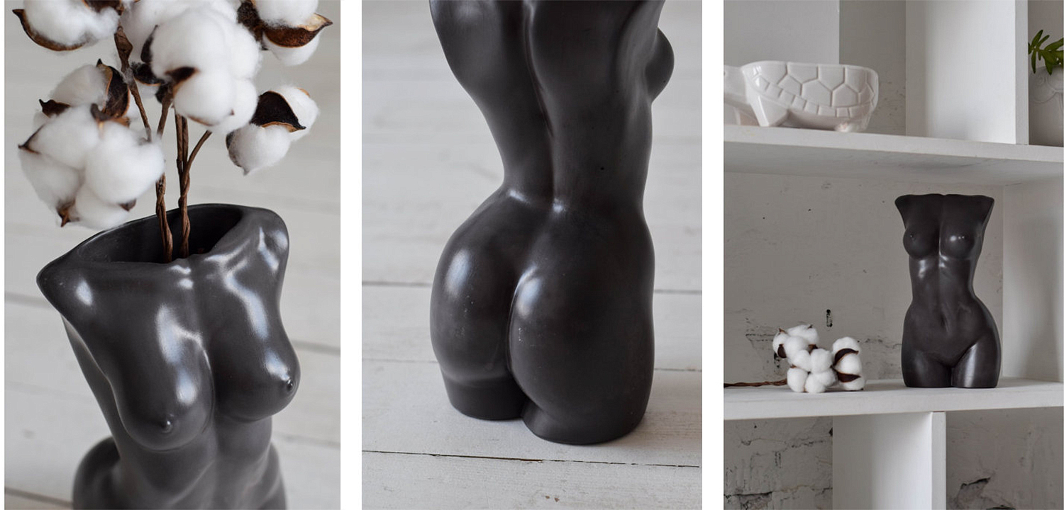 Ваза Vase Female Torso black Ваза Vase Female Torso black - Loft-Concept в Костроме