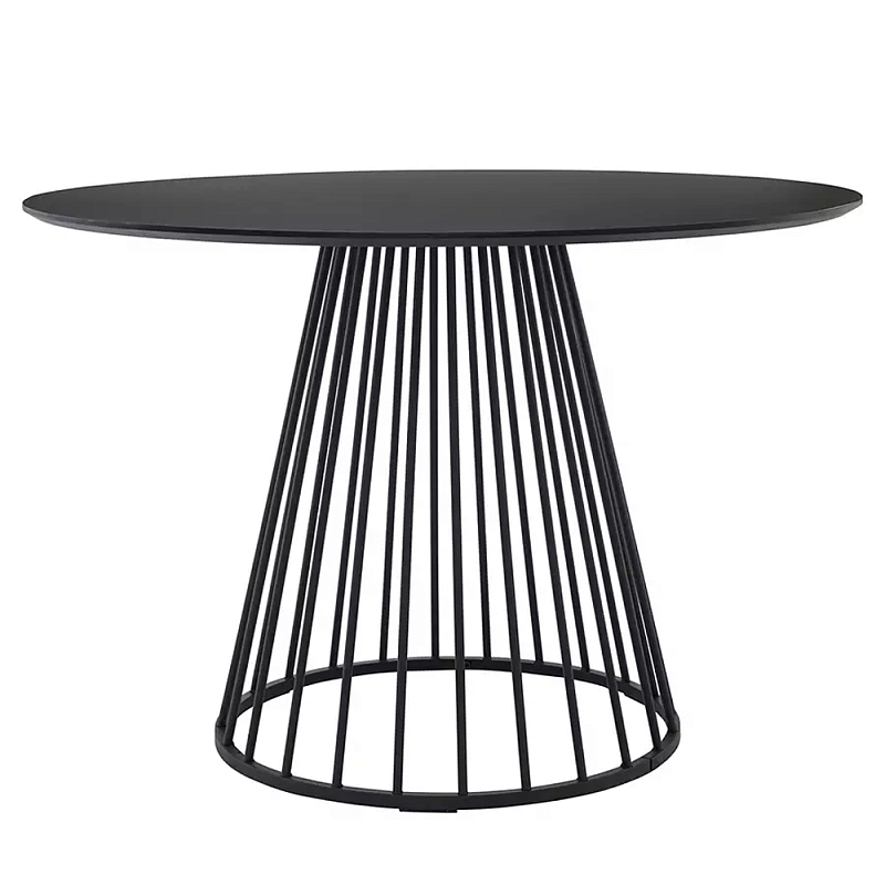 Круглый обеденный стол с основанием в виде конуса Dining table in Loft Style Черный Круглый обеденный стол с основанием в виде конуса Dining table in Loft Style Черный в Костроме | Loft Concept