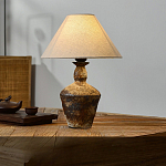 Настольная лампа с керамическим фактурным основанием и тканевым абажуром Eastern Tale варинант исполнения - 5 | Loft Concept в Костроме