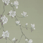 Обои ручная роспись Magnolia Canopy Colourway SC-287 on Aquamarine slub silk варинант исполнения - 2 | Loft Concept в Костроме