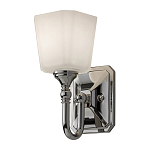 Бра для ванных комнат с белым матовым плафоном квадратной формы на основании цвета хром Feiss варинант исполнения - 1 | Loft Concept в Костроме