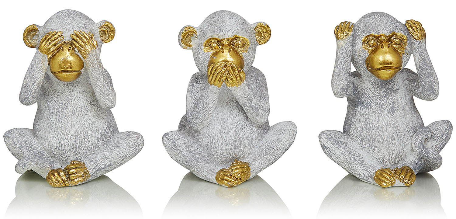 Комплект из 3-х статуэток Three Monkeys Комплект из 3-х статуэток Three Monkeys - Loft-Concept в Костроме