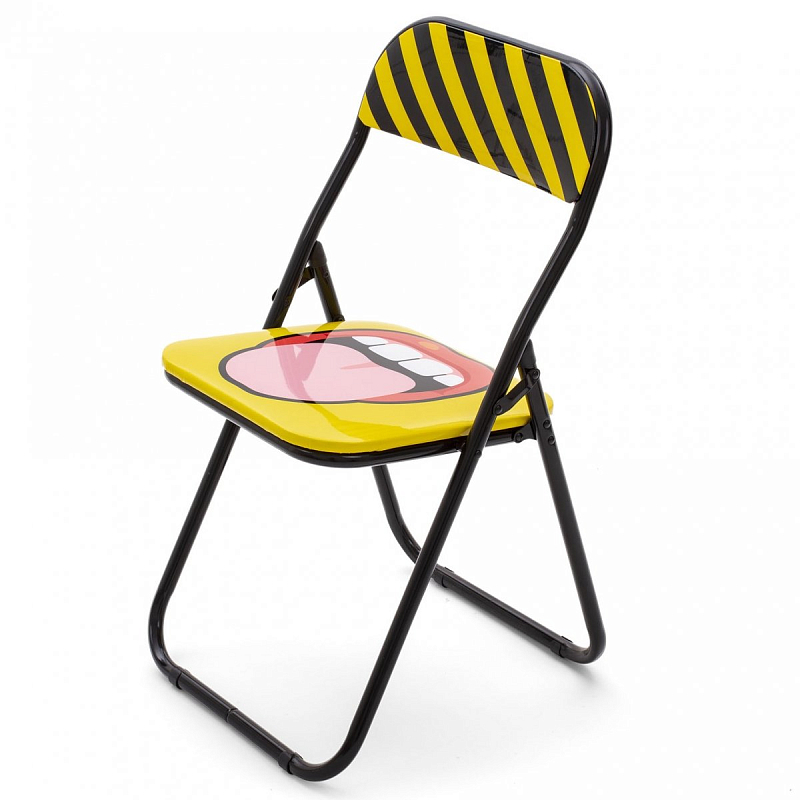 Стул Seletti Folding Chair Tongue Желтый Черный Стул Seletti Folding Chair Tongue Желтый Черный в Костроме | Loft Concept
