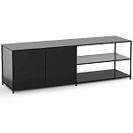 ТВ-тумба из металла с 2-мя дверцами и полками Damian Metal TV Stand варинант исполнения - 2 | Loft Concept в Костроме