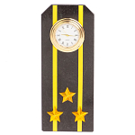 Часы подарочные настольные в виде погона ВМФ из натурального камня Змеевик Military Clock варинант исполнения - 6 | Loft Concept в Костроме