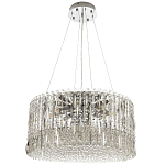 Круглая люстра с металлическими и хрустальными подвесками Bonnay Crystal Chrome Chandelier варинант исполнения - 6 | Loft Concept в Костроме