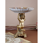 Чаша с цветочным орнаментом на ножке в виде бронзового ангела Eden Garden варинант исполнения - 6 | Loft Concept в Костроме