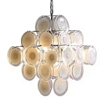Люстра  с каскадом из круглых декоративных элементов  White Clear Glass Chandelier варинант исполнения - 6 | Loft Concept в Костроме