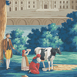 Обои ручная роспись Monuments of Paris Jacquemart on scenic paper варинант исполнения - 1 | Loft Concept в Костроме