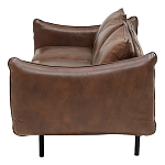 Трехместный кожаный диван на ножках темно-коричневый Tailler Sofa Brown варинант исполнения - 3 | Loft Concept в Костроме