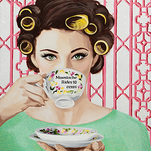 Картина "Moustache Rides 10 Cents" Tea Party