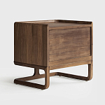 Прикроватный деревянный столик с 2-мя ящиками Moon Walnut Furniture варинант исполнения - 12 | Loft Concept в Костроме