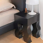 Дизайнерский журнальный стол чёрный с ножками волнистой формы Egopi варинант исполнения - 2 | Loft Concept в Костроме