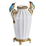 Ваза белого цвета из фарфора с птичкми White Garden варинант исполнения - 2 | Loft Concept в Костроме