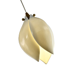 Подвесной светильник светодиодный с белым плафоном в виде цветка из фарфора и стали Flower Light Gold варинант исполнения - 3 | Loft Concept в Костроме