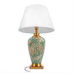 Настольная лампа бирюзовая с цветочным принтом Turquoise Flight варинант исполнения - 3 | Loft Concept в Костроме