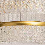 Люстра двухъярусная с золотого цвета и прозрачными подвесками Pettico варинант исполнения - 4 | Loft Concept в Костроме