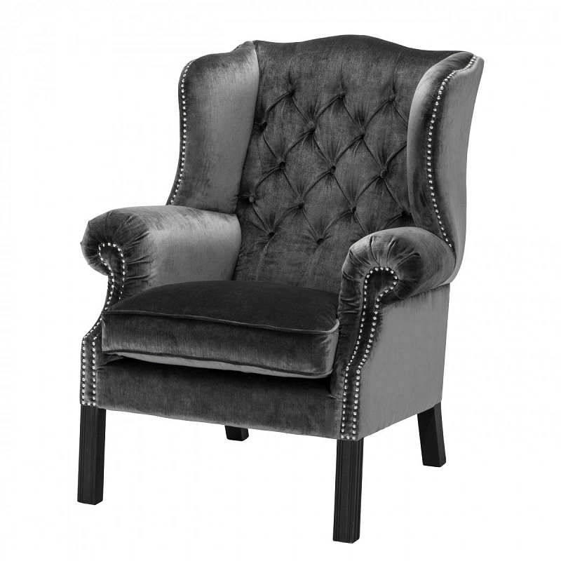 Кресло Eichholtz Chair Bradley Серый Черный Кресло Eichholtz Chair Bradley Серый Черный в Костроме | Loft Concept