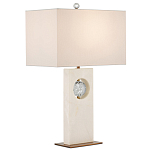 Настольная лампа из мрамора с тканевым прямоугольным абажуром Eternity варинант исполнения - 3 | Loft Concept в Костроме