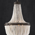 Люстра каплевидной формы декорированная нитями стеклянных бусин молочного цвета Bead threads варинант исполнения - 2 | Loft Concept в Костроме