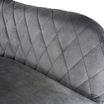 Барный стул со спинкой и подлокотниками на 4-х металлических ножках Douglas Rhombus Серый Велюр варинант исполнения - 4 | Loft Concept в Костроме