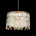 Люстра круглая с хрустальными подвесками на золотистом каркасе Roul Crystal Light варинант исполнения - 6 | Loft Concept в Костроме