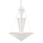 Люстра светодиодная белая геометрической формы с рифленым плафоном White Geometric Lamps варинант исполнения - 1 | Loft Concept в Костроме