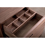 Прикроватный столик деревянный с 2-мя ящиками Moon Walnut Furniture варинант исполнения - 3 | Loft Concept в Костроме
