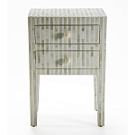 Тумбочка прикроватная White Pearl BEDSIDE CABINET 2 DRAWER варинант исполнения - 1 | Loft Concept в Костроме