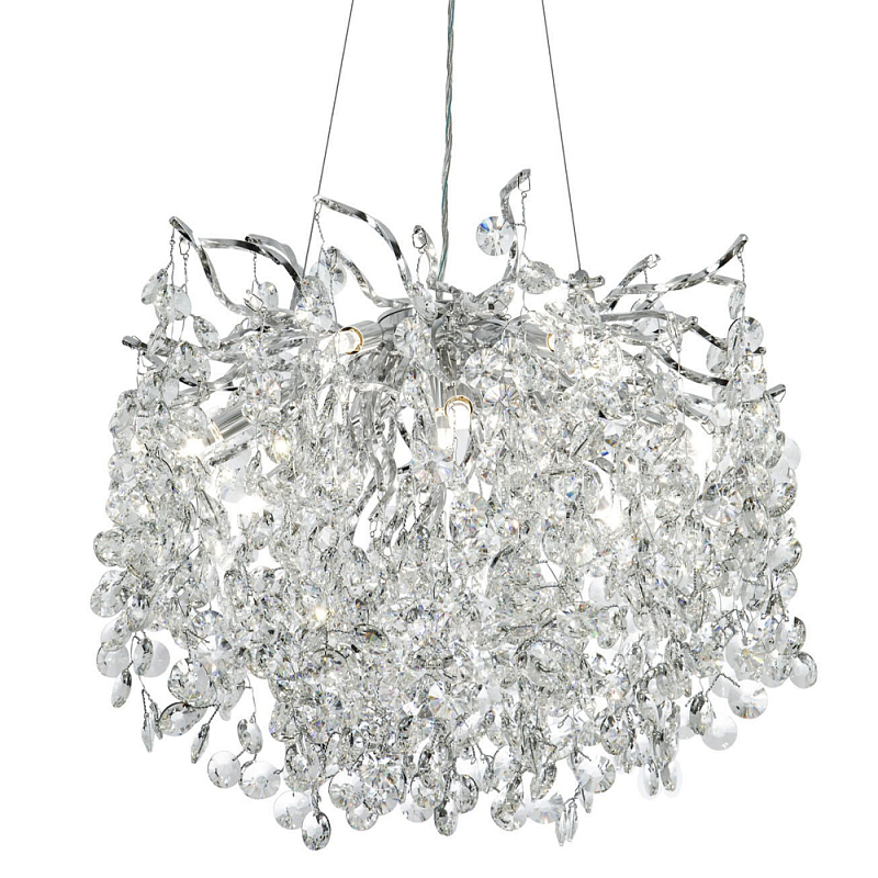Люстра с хрустальными подвесками на металлических ветках Fairytree Light Silver Chandelier 10 Серебряный Прозрачное Стекло Люстра с хрустальными подвесками на металлических ветках Fairytree Light Silver Chandelier 10 Серебряный Прозрачное Стекло в Костроме | Loft Concept