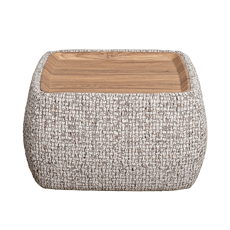 Столик прикроватный мягкий Soft Table from Chenille Древесина Серый в Костроме | Loft Concept 