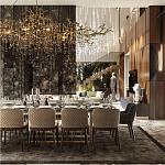 Подвесная люстра в виде ветвей деревьев золотого цвета с прозрачными подвесками-каплями 10 и 14 ламп Droplet Chandelier варинант исполнения - 7 | Loft Concept в Костроме