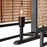 Люстра прямоугольной формы с чёрным каркасом и вставкой из плетеного материала Cage for Light варинант исполнения - 2 | Loft Concept в Костроме