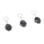 Зеркало брелок карманное двухстороннее из натурального камня Серафинит Stone Mirrors варинант исполнения - 4 | Loft Concept в Костроме