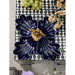 Менажница темно-синяя фарфоровая с бронзовой фигуркой ангела Eden Garden варинант исполнения - 3 | Loft Concept в Костроме