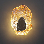 Бра с волнообразным стеклянным плафоном и вставкой из мрамора Liquid Stone варинант исполнения - 9 | Loft Concept в Костроме