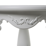 Стол приставной круглый белого цвета из массива бука с легкими потертостями White Provence варинант исполнения - 2 | Loft Concept в Костроме