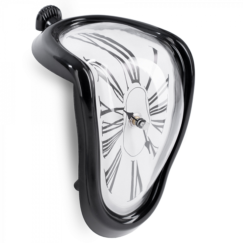 Часы Salvador Dali Soft Clock black Белый Черный Часы Salvador Dali Soft Clock black Белый Черный в Костроме | Loft Concept
